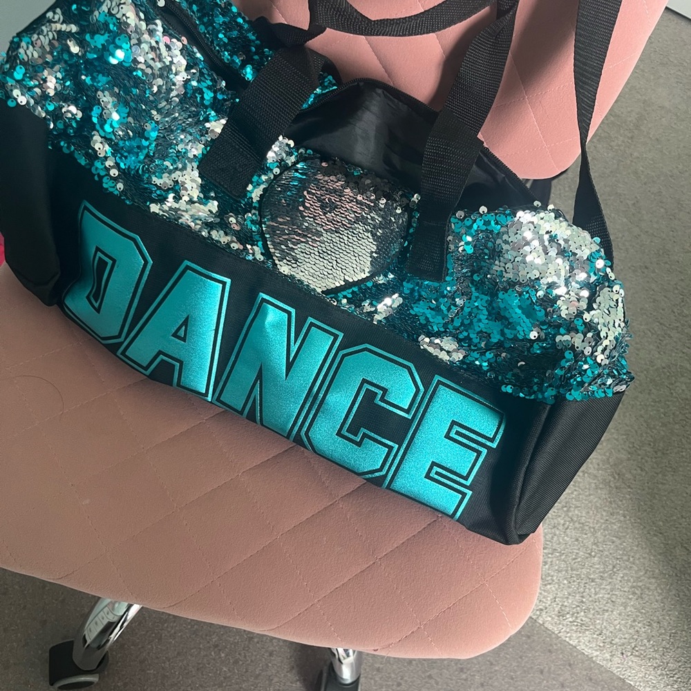 Sequin Dance Bag - Black and Teal